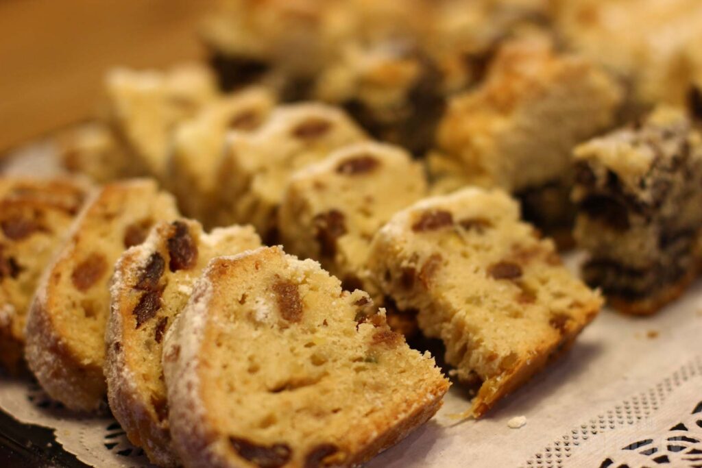 Stollen sold at a German Christmas market