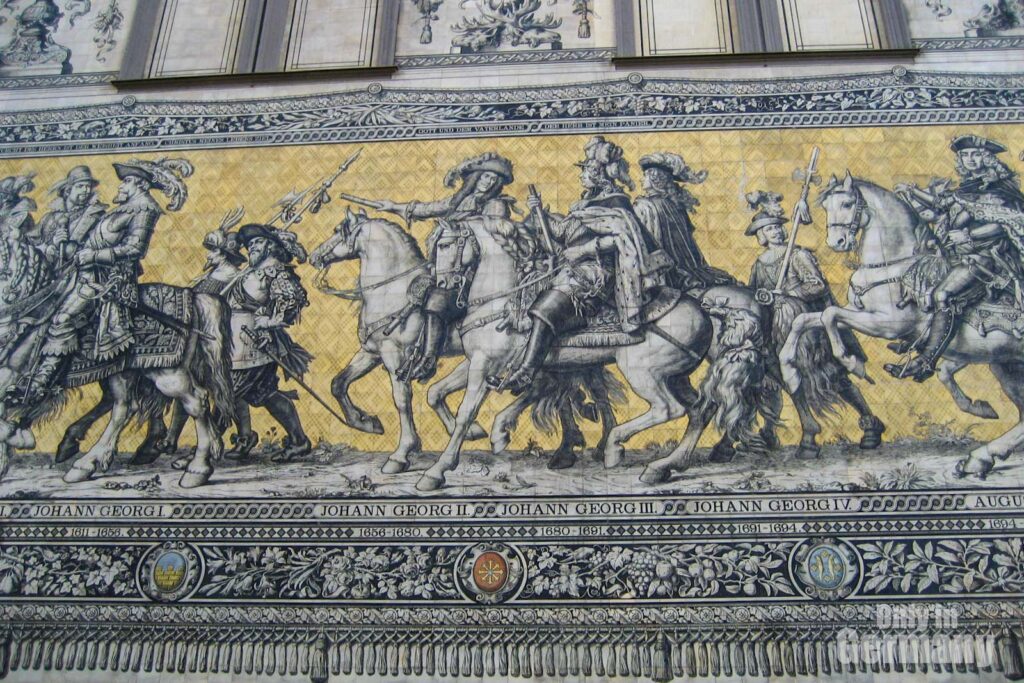 Detail on the wall in Dresden Germany as part of a 5 days itinerary