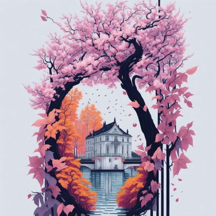 Cherry Blossom in Germany, digital art